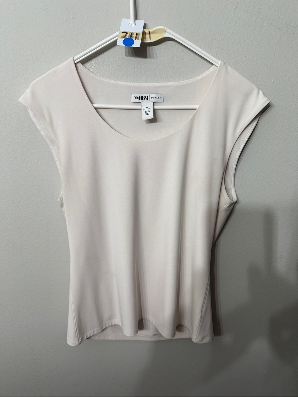Women’s White House Black Market Ivory Cap Sleeve Blouse Size Medium